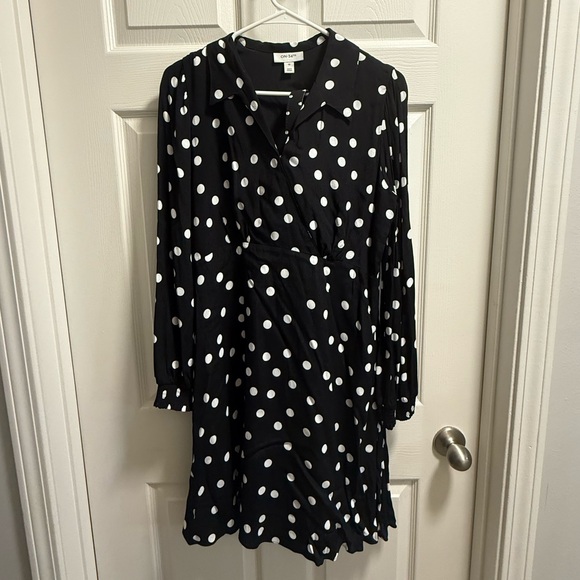 ON 34th Dresses & Skirts - On 34th Black & White Polka Dot Mini Dress + Belt — Size 10